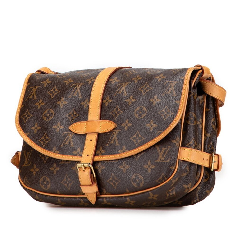 LOUIS VUITTON Authentic Brown Monogram Leather Shoulder Bag - Picture 2 of 10